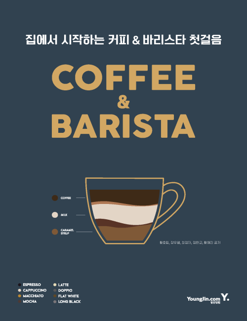 영진닷컴 온라인 서점,커피 바리스타 첫걸음 : 집에서 시작하는